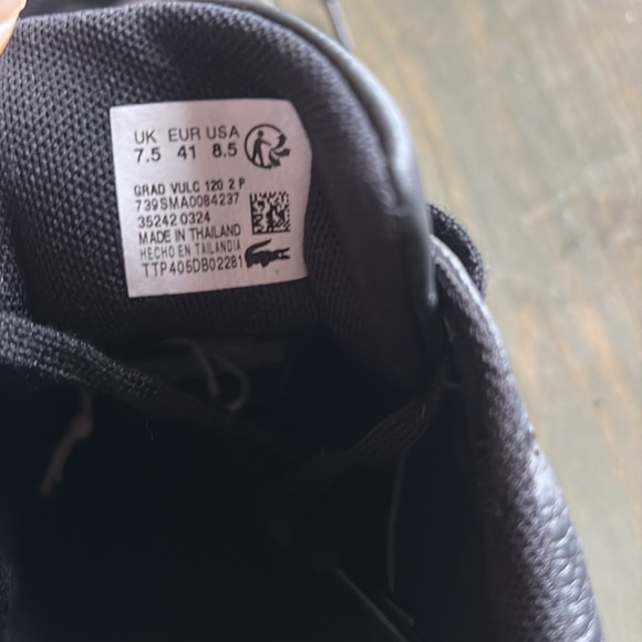 Lacoste “Grad Vulc 120” Mens Black Leather Sneakers - Picture 6 of 6